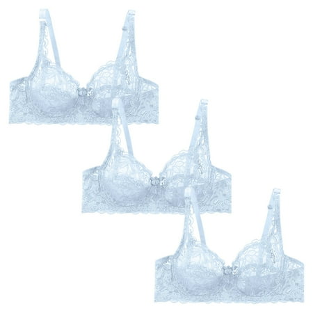 frariair Women s 3-Piece Lace Underwire Bra Set  Adjustable Straps Sexy Lingerie Breathable Comfort for Everyday Wear
