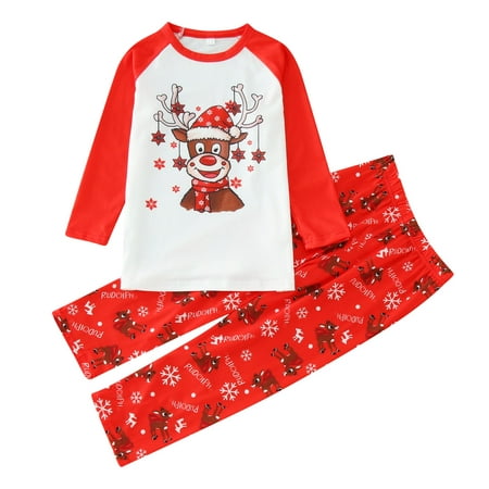 

TAIAOJING Matching Family Pajamas Christmas Kids Pajamas Home Xmas Printing With Sleepwear Set For Children 8-9 Years