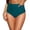 Green, variant on Women's High Waist Bikini Bottoms, Solid Color Vintage Triangle Briefs, Full Coverage Swim Bottoms for Beach or Pool, Green - L