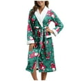 thumbnail image 2 of Womens Soft Pajama Clearance- Sexy Printed Silk Satin Bathrobes Plus Size Robe Sleepwear Green Size M, 2 of 7