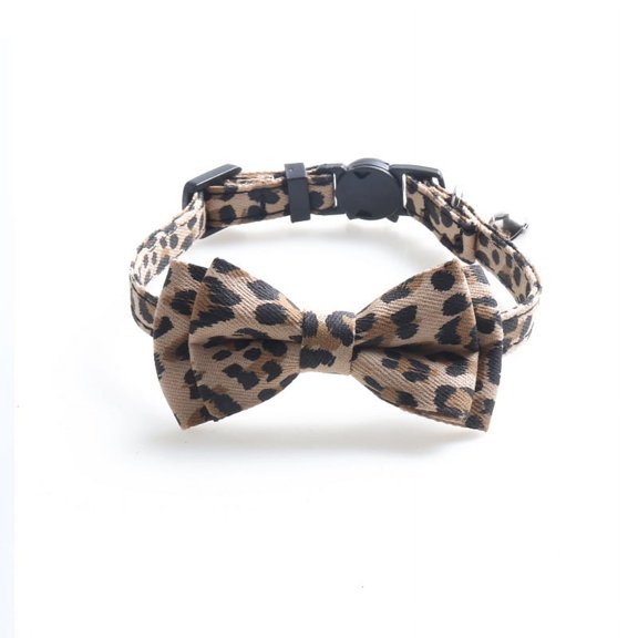 Yidarton New Leopard Pattern Pet Collar Cat Collar With Bell Dangling Cat Collar