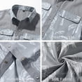 thumbnail image 5 of Fexilor Men's Button Down Long Sleeve Shirt Casual Vacation Style with Pearl Snap-on, 5 of 6