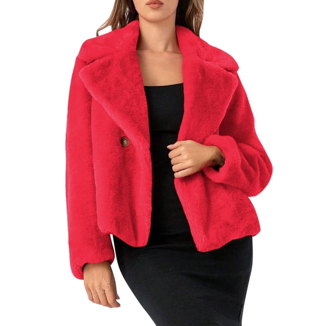 Veste Longue pour Femmes, Veste Élégante à Col Rabattu avec Manches Longues et Fermeture à Boutons