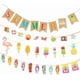 thumbnail image 1 of Fiesta de cumpleaños con temática de frutas de verano hawaianas, decoraciones de feliz cumpleaños, fondo fotográfico, pancarta de flamenco y piña, banderines y guirnalda, 1 of 6