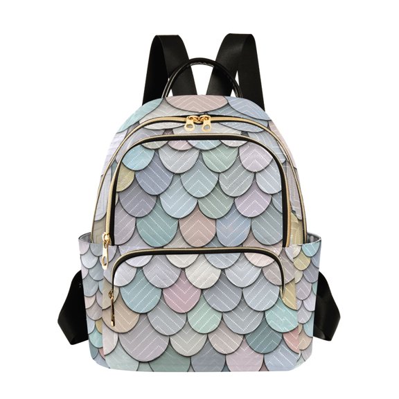 FORMRS Mini Backpack Purse for Women Quilted Travel Daypack Casual Shoulder Bag, Light Blue Shimmering Pattern