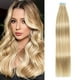 thumbnail image 1 of Extensiones de cabello humano AGMITY con cinta adhesiva, 50 g, rubio ceniza, 1 of 5