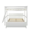 thumbnail image 4 of Plank+Beam Solid Wood Bunk Bed, L Shaped Full-Over-Queen Bed Frame with Ladder on End, White, 4 of 8