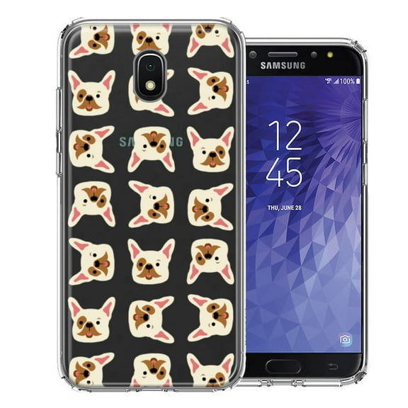 MUNDAZE For Samsung Galaxy J3 Express/Prime 3/Amp Prime 3 Frenchie Bulldog Polkadots Design Double Layer Phone Case Cover