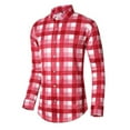 thumbnail image 2 of RongHuan Mens Big and Tall Dress Shirts Vintage Button Down Long Sleeve Shirt Classic Fit Plaid Business Casual Office Tshirt, 2 of 5