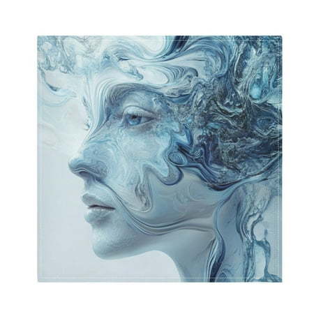 

Napkin Satin Napkin 20*20Inchx1 Kitchen Towel Dinner Plate Towel Decorative Towel Napkin Tea Towel Suitable For Kitchen Table Blue Face