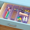 thumbnail image 5 of SUMMIT 6 Pack Clear Drawer Organizer Set, Acrylic Drawer Storage Trays, Storage Bins for Makeup, Cosmetics, Jewelries, Utensils, Gadgets, Office, Purple, 5 of 8