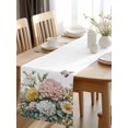 thumbnail image 2 of Burlap Table Runner 70 Inches Long, Watercolor Flower Daisy Butterfly Non-Slip Kitchen Table Runners for Dining Room Everyday Use Party Table Decorations Retro Floral Leaves, 2 of 9