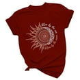 thumbnail image 4 of T-Shirt Vintage Imprimé Décontracté Foncé pour Femmes T-Shirt à Manches Courtes Ensemble Rond Chemise Col Haut Blouse, 4 of 5