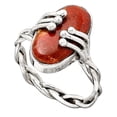 thumbnail image 3 of Natural Red Moss Agate 925 Sterling Silver Ring s.9.5 Jewelry R-1553 SDR246425, 3 of 5