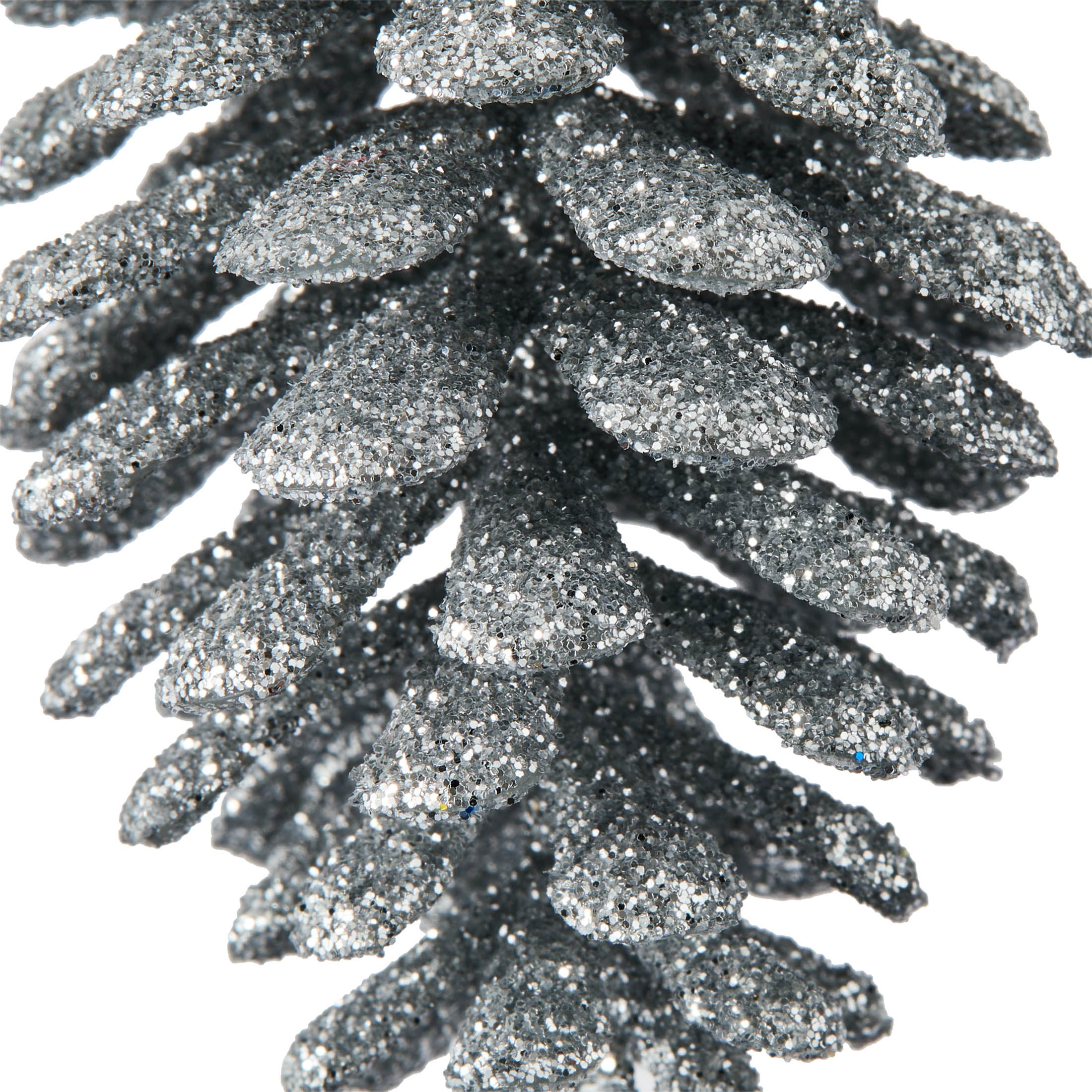 12-Count Silver Glitter Pinecone Christmas Ornaments, 2.4", by Holiday Time