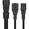 thumbnail image 5 of Toptekits C14 to C13+NEMA 5-15R Y Splitter Power Plug Cord,Single IEC 320 C14 Male to C13+Nema 5-15R Female Splitter Adapter Cable Cord(C14 to C13/5-15R 1ft), 5 of 5
