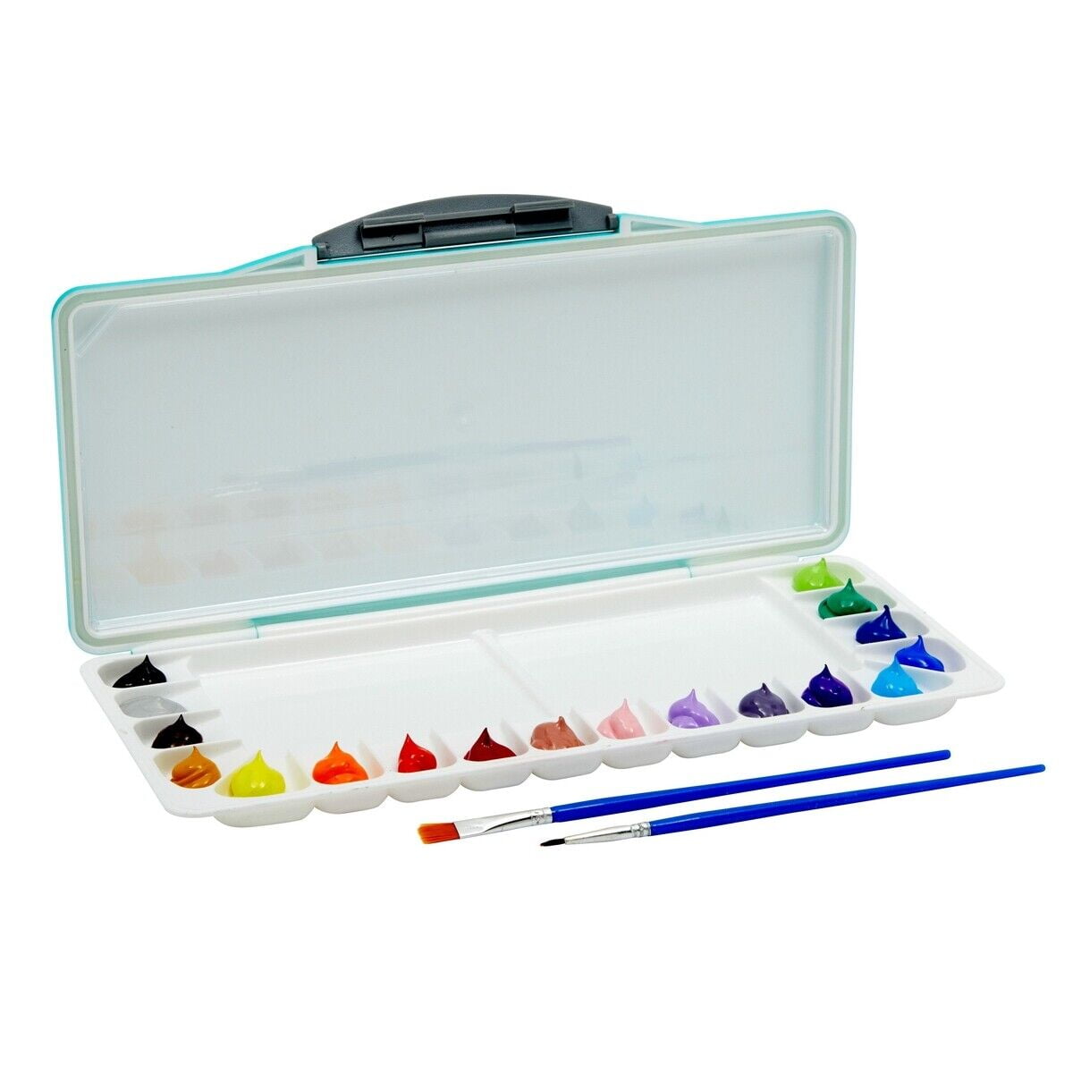 Acrylic Paint Palette with Lid, 2 Brushes, 10 Sheet of Paper for Oil