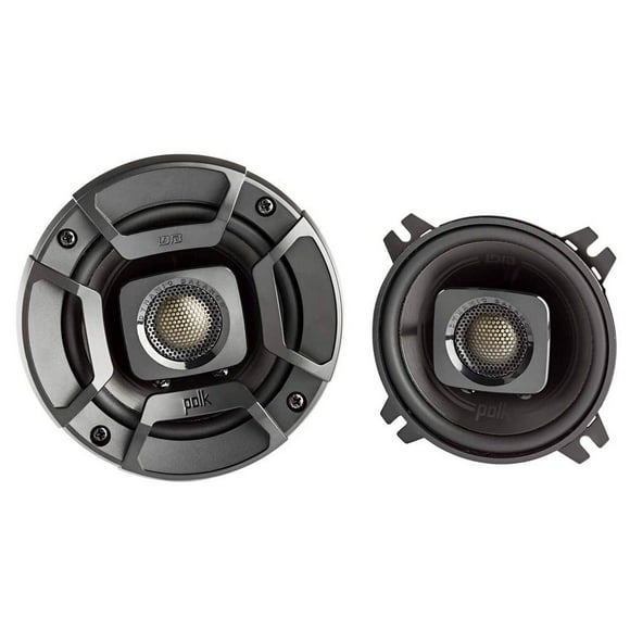 Polk Audio DB402 DB+ Series 4 Inch Speakers Car Audio with Marine Certification, Car Coaxial Speakers, Black