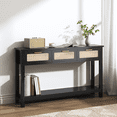 thumbnail image 4 of ELYKEN 51.2" W Rattan Console Table with 3 Drawers MDF, Black, 4 of 8