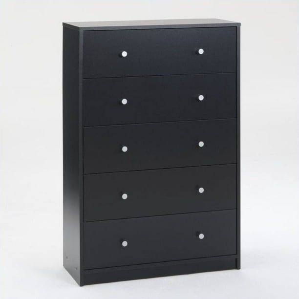 Atlin Designs 5 Drawer Chest in Black - Walmart.com ...