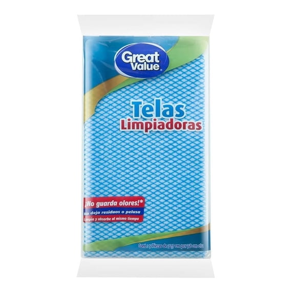 Telas limpiadoras Great Value multiusos 5 pzas