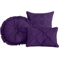 thumbnail image 4 of Chezmoi Collection Sydney 7-Piece Pintuck Comforter Set, Queen, Purple, 4 of 7