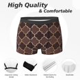 thumbnail image 2 of Men's Boxer Briefs, Brown Gold Grid Soft Comfy Mens Underwear Boxer Briefs Breathable With Widen Waist, 2 of 7