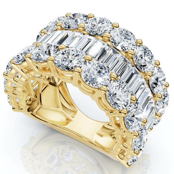 Pompeii 7.50Ct Baguette & Round Diamond Ring 10k Gold Lab Grown (E/F,VS1-VS2)