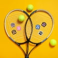 thumbnail image 2 of Tennis Racket Dampener [6PCS] - Funny Cute Cats Paw Shape Silicone Tennis Shock Absorber Racket Vibration Dampener [White, Pink], 2 of 7