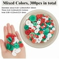 thumbnail image 2 of 1 Box 300Pcs Christmas Craft Buttons Assorted Christmas Buttons Bulk Resin Round 4 and 2 Hole Flatback Style Red White Green Colorful Button, 2 of 5