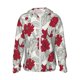 thumbnail image 1 of Balery Leaves And Anemone Flowers In Red Grey Sudadera ligera de manga larga con capucha y protección solar UPF 50+ para hombre y mujer, ideal para pesca y running-Small, 1 of 7