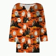 thumbnail image 4 of Godom Women's 3/4 Sleeve V-Neck Shirts Fall Graphic Tees Halloween Casual T-Shirt, 4 of 5