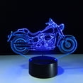 thumbnail image 2 of Lámpara 3D con efecto visual, interruptor táctil, cambio de color, luz nocturna (motocicleta), 2 of 7