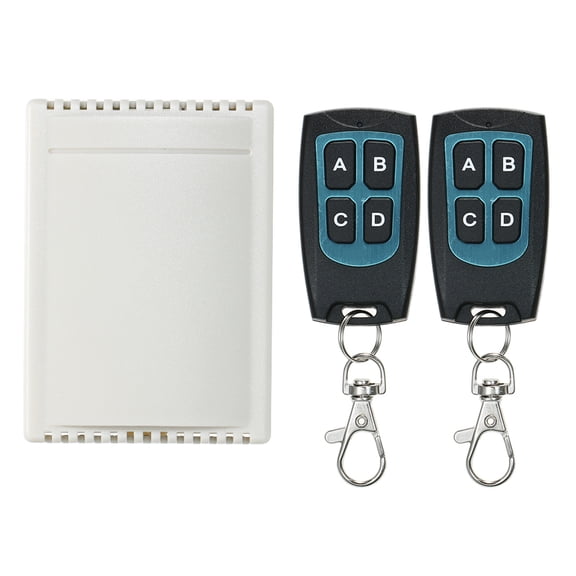 Graflsoa 4-Channel 433MHz Wireless Remote Control Switch with 1527 Chip for Home Automation, Motor Control, and LED Lighting, Includes 2 Remotes, Model AK-RK04S-II+AK-FS04A*2 V3.0