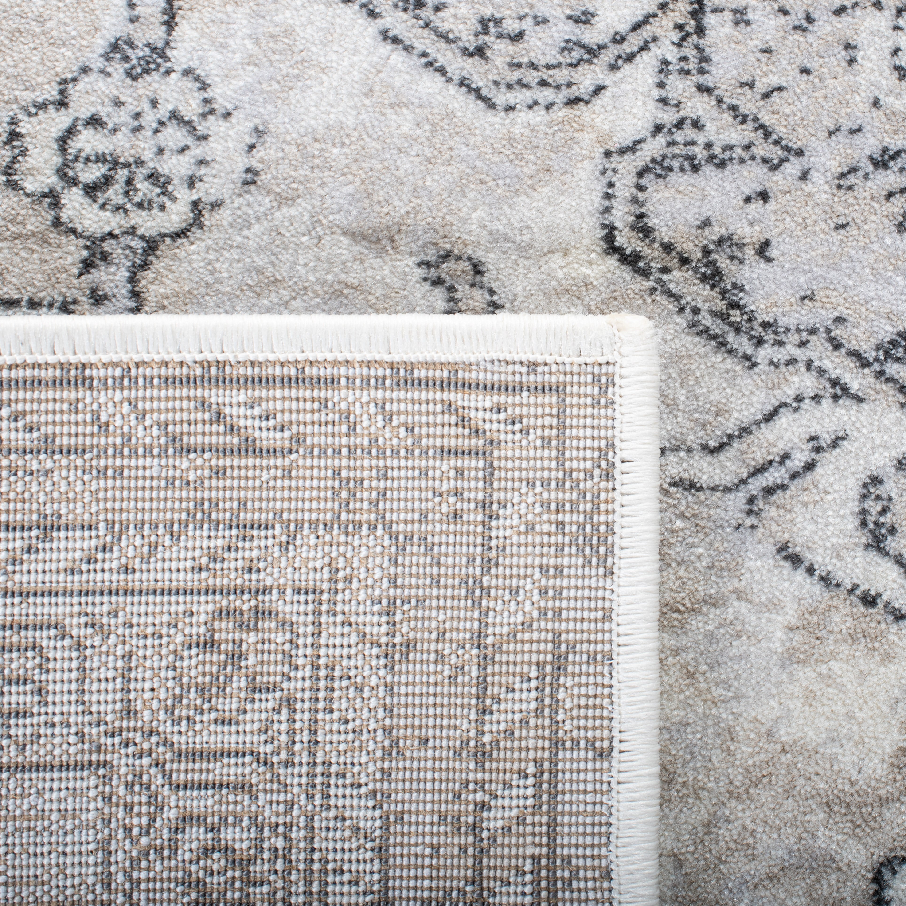 SAFAVIEH Carnegie Stojan Tribal Area Rug, Ivory/Gray, 6'7" x 9'2"