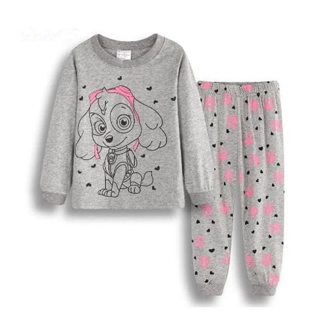 Pijamas para bebés y niñas, conjuntos de ropa para niños de 2, 3, 4, 5, 6 y 7 años, camisetas y pantalones, 100% algodón, novedad