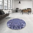 thumbnail image 4 of Ahgly Company Machine Washable Indoor Rectangle Transitional Blue Area Rugs, 2' x 4', 4 of 7