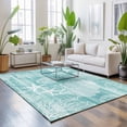 thumbnail image 3 of Area Rugs 4'x6'. Turquoise Coastal Carpet Runner Indoor Outdoor Rugs Home Decor Aesthetic, Nautical Coral Starfish Shell Turtle Summer Non Slip Mats Washable Accent Rug for Living Room Bedroom, 3 of 8