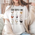 thumbnail image 5 of God Says I Am Christian T-Shirt, Rooster and Chicken White Tee for Farm Style Lovers, 5 of 7
