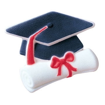 Graduate Cap And Scroll Sugar Decorations Toppers Cupcake Cake Cookies Graduation Favors Party 12 Count