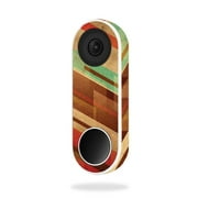MightySkins NEHEL-Abstract Wood Skin Decal Wrap for Nest Hello Video Doorbell - Abstract Wood