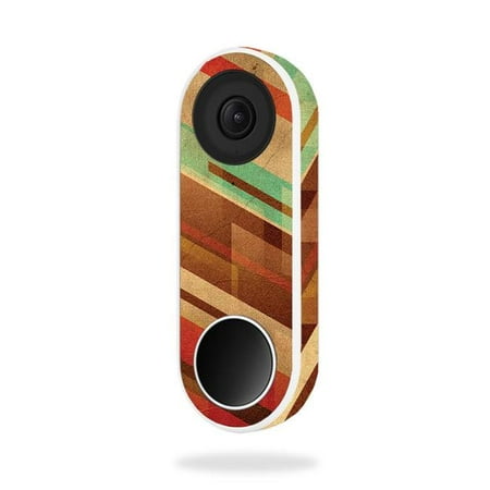 MightySkins NEHEL-Abstract Wood Skin Decal Wrap for Nest Hello Video Doorbell - Abstract Wood