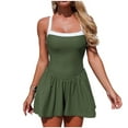 thumbnail image 2 of Swimdress for Women Padded One Piece Swimsuits Square Neck Swimjumpsuit with Skirt Modest Bathing Suits Full Coverage Beachwear, 2 of 7