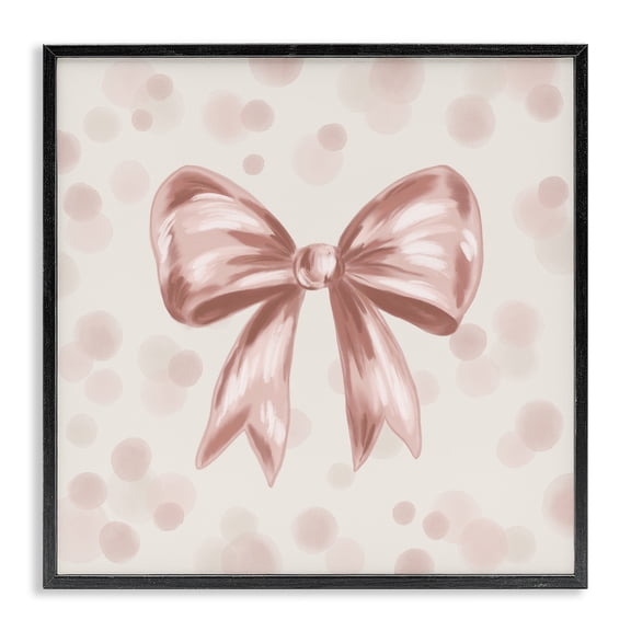 Stupell Industries Sweetest Bow on Dots Black Framed Giclee Art, design by Kristen Dalpiaz, 12 x 12