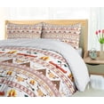 thumbnail image 5 of Ambesonne Ethnic Duvet Cover Sets, Geometrical Borders Art, 2-King, Red Marigold and White, 5 of 7