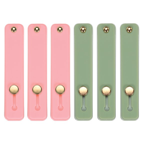 Uxcell 6 Pcs Phone Loop Finger Holder Silicone Phone Strap Grip for Most Smartphones Light Green,Dark Pink,White