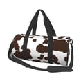 thumbnail image 1 of Fotbe Brown Cow Bolsa Deportiva de Lona Plegable con Estampado, Bolsa de Gimnasio con Bolsillo Seco/Húmedo, Bolsa de Viaje Ultraligera de Gran Capacidad, 1 of 6