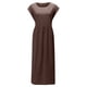 thumbnail image 4 of TopLLC Vestidos de verano para mujer,Vestido largo para mujer,Vestido largo de algodón con cuello redondo, sin mangas, cuello redondo, estilo retro, talla grande,Vestidos de verano para mujer,Coffee, 4 of 6