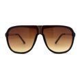 thumbnail image 2 of Luxury Mens Oversized Plastic Racer Mobster Fashion Sunglasses Matte Brown, 2 of 4