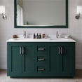 thumbnail image 2 of Wyndham Collection Miranda 60" Wood Double Bathroom Vanity in Nickel/Green, 2 of 6
